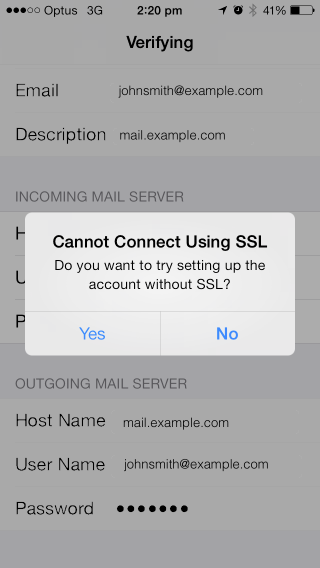 Cannot connect using SSL