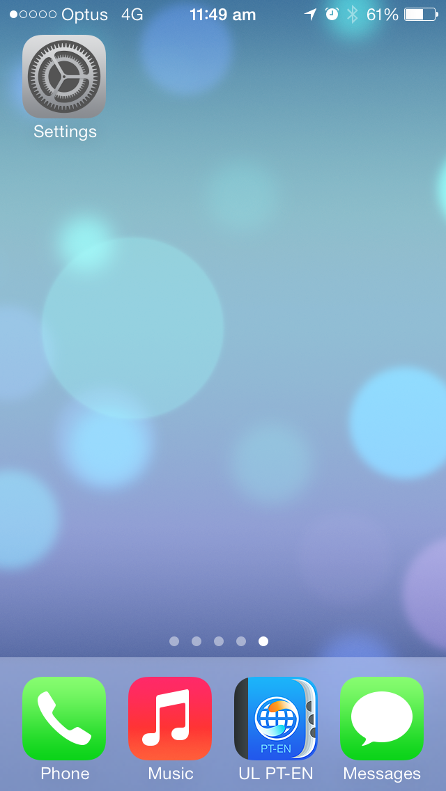 Home screen