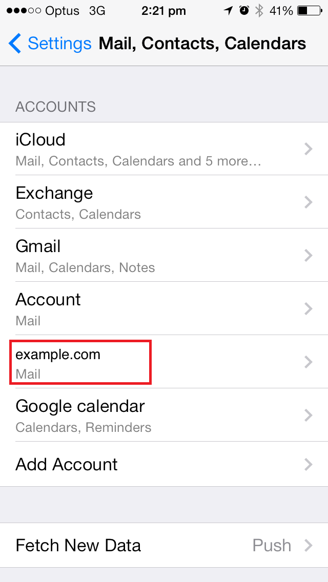 Mail contacts calendars
